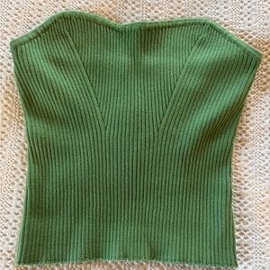 NWT Express Green Ribbed Cropped Tube Top size small